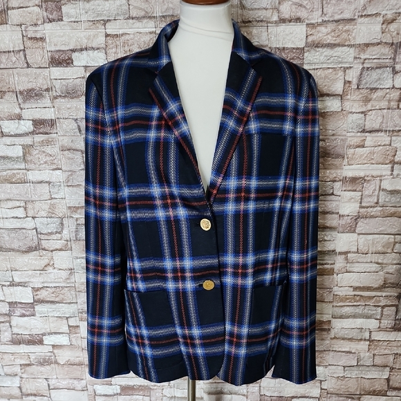 Lauren Ralph Lauren Jackets & Blazers - Ralph Lauren Stylish Plaid Blazer  Jacket with Gold Buttons